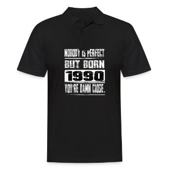 No one is perfect but born 1990 birthday - Men's Polo Shirt - black - Front - Kai (181cm)