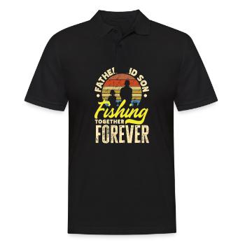 Father And Son Fishing Together Forever Father's - Männer Poloshirt - Schwarz - Vorne - Kai (181cm)