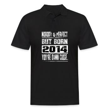 No one is perfect but born 2014 birthday - Men's Polo Shirt - black - Front - Kai (181cm)