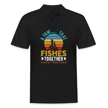 A Family That Fishes Together Stays Together - Men's Polo Shirt - black - Front - Kai (181cm)
