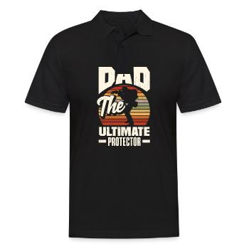 Papa Le Protecteur Ultime Fête des Pères - Polo Homme - noir - Devant - Kai (181cm)