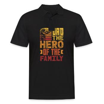 Dad The Hero Of The Family Father's Day - Men's Polo Shirt - black - Front - Kai (181cm)