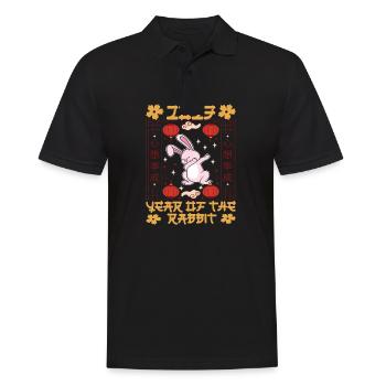 Year Of The Rabbit 2023 Chinese New Year 2023 - Men's Polo Shirt - black - Front - Kai (181cm)