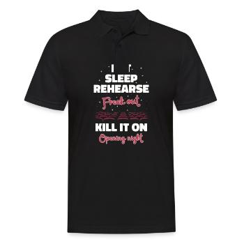 Drôle Théâtre Art Geek Vie Musicale - Polo Homme - noir - Devant - Kai (181cm)
