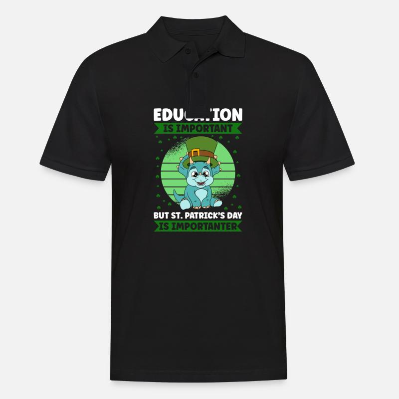 Dinosaurier St. Patrick's Day Dino - Männer Poloshirt - Schwarz