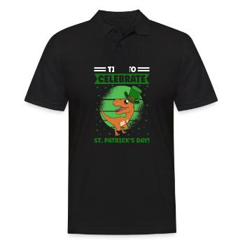 Dinosaur St. Patrick's Day Dino - Men's Polo Shirt - black - Front - Kai (181cm)