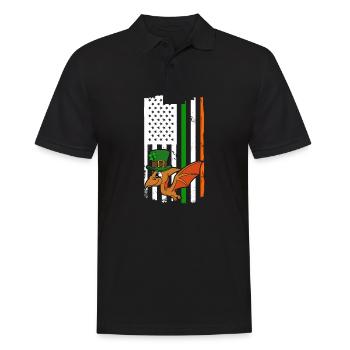Dinosaur St. Patrick's Day Dino - Men's Polo Shirt - black - Front - Kai (181cm)