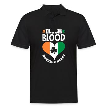 Irish Blood Warrior Heart St Patricks Day Shamrock - Polo Homme - noir - Devant - Kai (181cm)