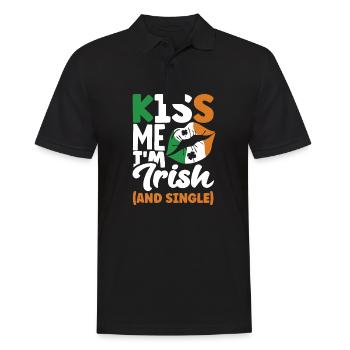 Kiss Me I'm Irish And Single St Patricks Day - Männer Poloshirt - Schwarz - Vorne - Kai (181cm)