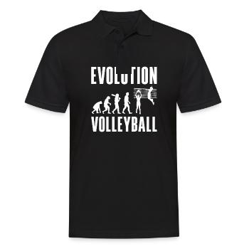 Volleyball Player Sport Retro Evolution - Männer Poloshirt - Schwarz - Vorne - Kai (181cm)