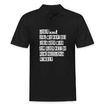 Bester Papa Vater Vatertag Vater und Sohn - Männer Poloshirt - Schwarz - Vorne - Kai (181cm)
