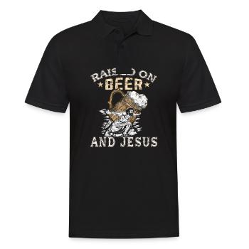 Élevé sur la bière Joyeux Jésus porte de la bière - Polo Homme - noir - Devant - Kai (181cm)