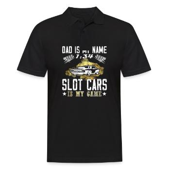 Slot Car is my game - Papa Modellauto - Männer Poloshirt - Schwarz - Vorne - Kai (181cm)