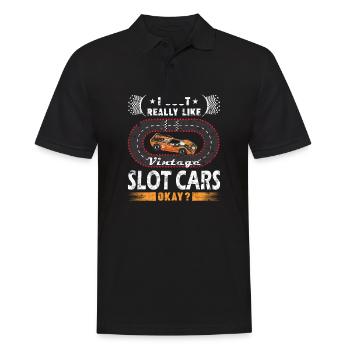 Vintage Slot Car Racing - Modélisme - Polo Homme - noir - Devant - Kai (181cm)