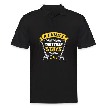 A Family That Fishes Together Stays Together - Männer Poloshirt - Schwarz - Vorne - Kai (181cm)