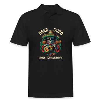 Dear Mexico I Miss You Everyday Mexicano Mexicana - Männer Poloshirt - Schwarz - Vorne - Kai (181cm)