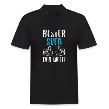 Sven Vorname Name Geburtstag - Männer Poloshirt - Schwarz - Vorne - Kai (181cm)