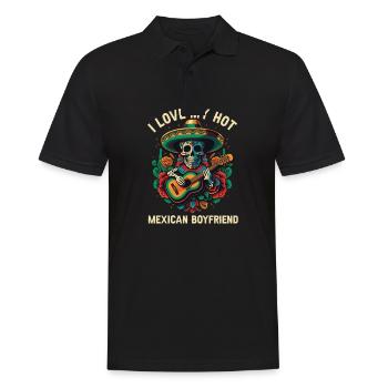 J’aime mon petit ami mexicain chaud Mexico Pride Count - Polo Homme - noir - Devant - Kai (181cm)