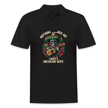 Rien ne me fait peur J’ai une femme mexicaine Mexique Pri - Polo Homme - noir - Devant - Kai (181cm)