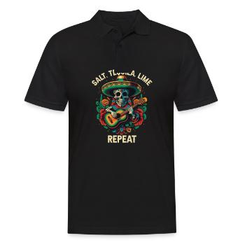 Sel Tequila Lime Buveur de Tequila alcoolisée répété - Polo Homme - noir - Devant - Kai (181cm)