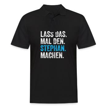 Lass das mal den Stephan machen Name - Männer Poloshirt - Schwarz - Vorne - Kai (181cm)