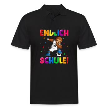 Einschulung Grundschule 1. Klasse ich komme Dab - Männer Poloshirt - Schwarz - Vorne - Kai (181cm)