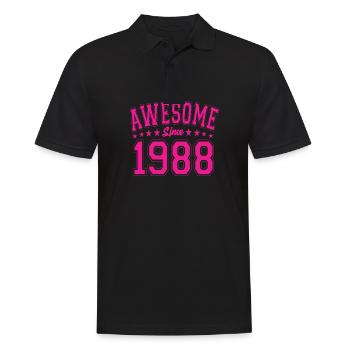 Génial depuis 1988 anniversaire 1988 millésime 1988 - Polo Homme - noir - Devant - Kai (181cm)