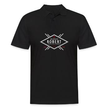 Grillmeister Robert Vorname Name - Männer Poloshirt - Schwarz - Vorne - Kai (181cm)