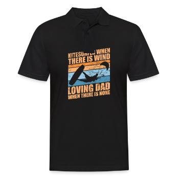Kitesurfer papa vatertag kitesurfing outfit - Männer Poloshirt - Schwarz - Vorne - Kai (181cm)