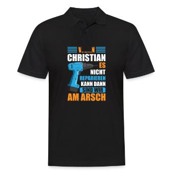 Christian Vorname Name Geburtstag Reparieren - Männer Poloshirt - Schwarz - Vorne - Kai (181cm)