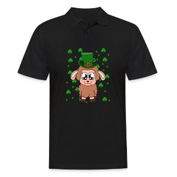 Moutons Trèfles Fête de la Saint-Patrick - Polo Homme - noir - Devant - Kai (181cm)