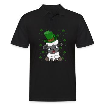 Moutons Trèfles Fête de la Saint-Patrick - Polo Homme - noir - Devant - Kai (181cm)