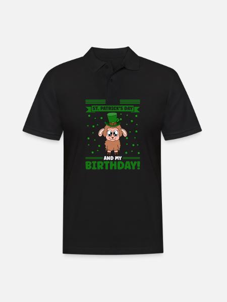 Sheep Shamrocks Saint Patrick's Day - Men's Polo Shirt - black