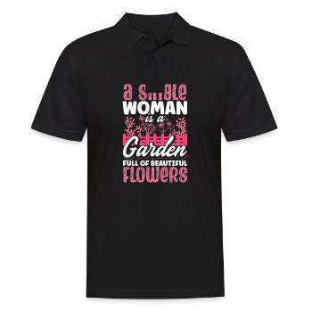 A single woman is a garden full of beautiful - Men's Polo Shirt - black - Front - Kai (181cm)