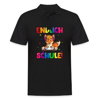 Einschulung Grundschule 1. Klasse ich komme Dab - Männer Poloshirt - Schwarz - Vorne - Kai (181cm)