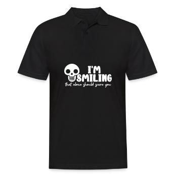 Halloween horror scary saying - Men's Polo Shirt - black - Front - Kai (181cm)