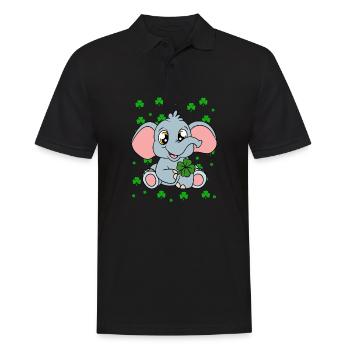 Mignons trèfles d’éléphants Fête de la Saint-Patrick - Polo Homme - noir - Devant - Kai (181cm)