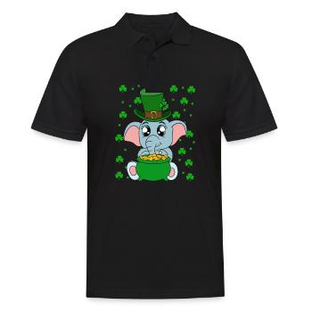 Mignons trèfles d’éléphants Fête de la Saint-Patrick - Polo Homme - noir - Devant - Kai (181cm)