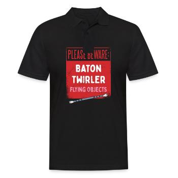 Lustige Stabwirbelkunst für Twirler - Männer Poloshirt - Schwarz - Vorne - Kai (181cm)