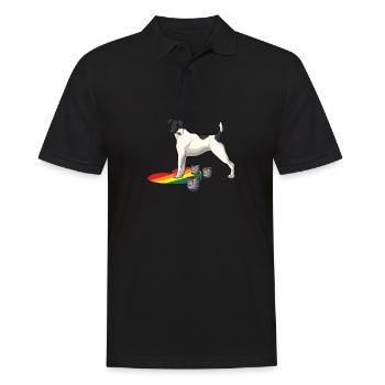 Glatthaar Foxterrier Hund - Männer Poloshirt - Schwarz - Vorne - Kai (181cm)