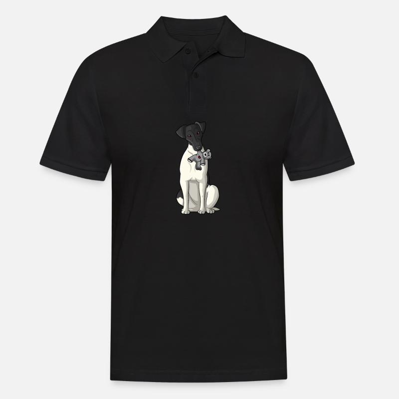Glatthaar Foxterrier Hund - Männer Poloshirt - Schwarz