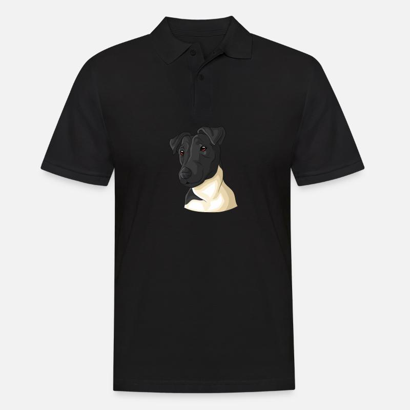 Glatthaar Foxterrier Hund - Männer Poloshirt - Schwarz