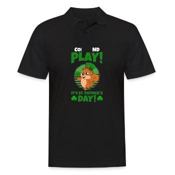 Eichhörnchen Kleeblätter St. Patrick's Day - Männer Poloshirt - Schwarz - Vorne - Kai (181cm)