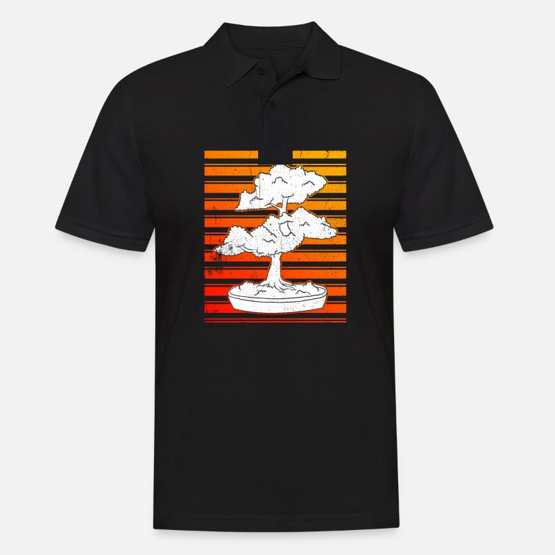 Bonsai Trees - Männer Poloshirt - Schwarz