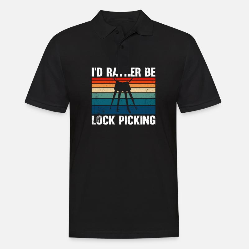 I'd Rather Be Lock Picking - Männer Poloshirt - Schwarz