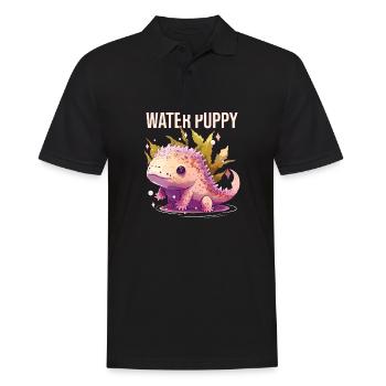 Water Puppy Axolotl Lover Amphibian Mexican Walkin - Men's Polo Shirt - black - Front - Kai (181cm)