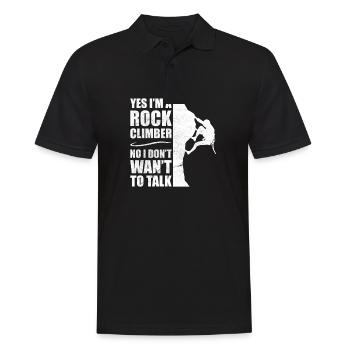 Bergsteigen felsklettern will nicht reden - Männer Poloshirt - Schwarz - Vorne - Kai (181cm)