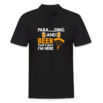 Paragliding And Beer That's Why I'm Here - Männer Poloshirt - Schwarz - Vorne - Kai (181cm)