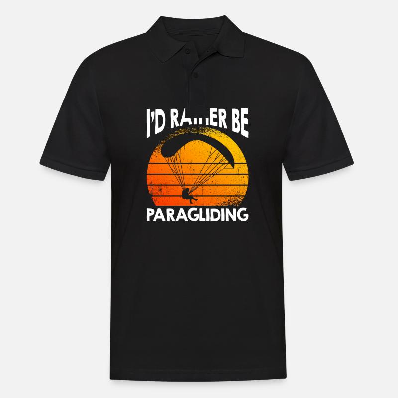 I'd Rather Be Paragliding - Männer Poloshirt - Schwarz