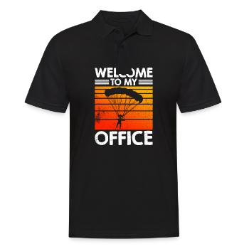 Welcome To My Office - Männer Poloshirt - Schwarz - Vorne - Kai (181cm)